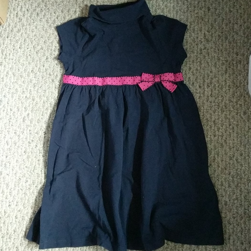 Gymboree navy & pink girls size 6 cotton dress